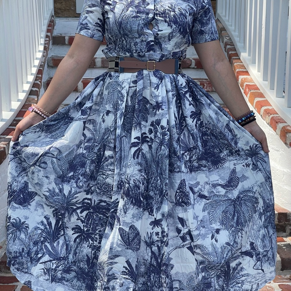 Blue Floral Dress Fresh Fabric